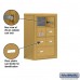 Salsbury Cell Phone Storage Locker - with Front Access Panel - 4 Door High Unit (8 Inch Deep Compartments) - 6 A Doors (5 usable) and 1 B Door - Gold - Surface Mounted - Master Keyed Locks